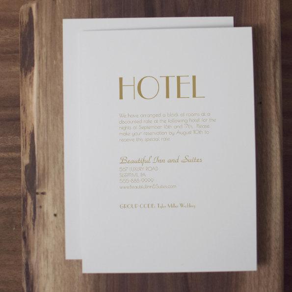 Minimalist Gold Modern Deco Wedding Accommodation Enclosure