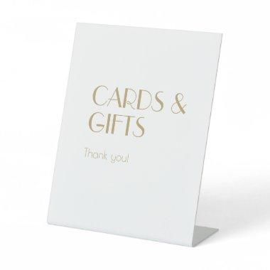 Minimalist Gold Modern Deco Wedding  Gifts Pedestal Sign