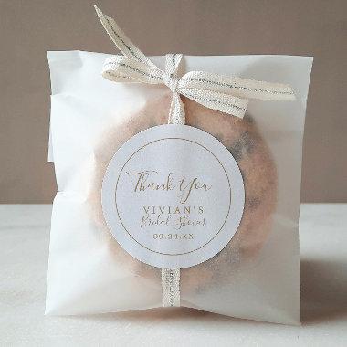 Minimalist Gold Thank You  Favor Classic Round Sticker