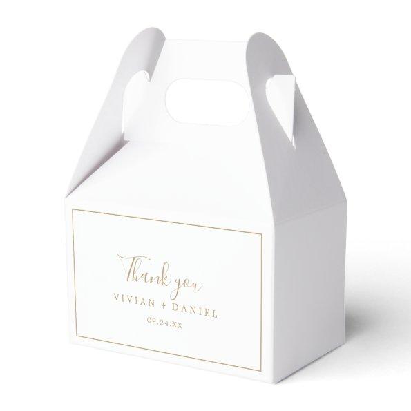 Minimalist Gold Thank You Favor Boxes