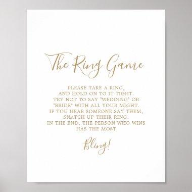 Minimalist Gold The Ring Game Sign