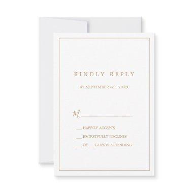 Minimalist Gold Typography Simple RSVP Card