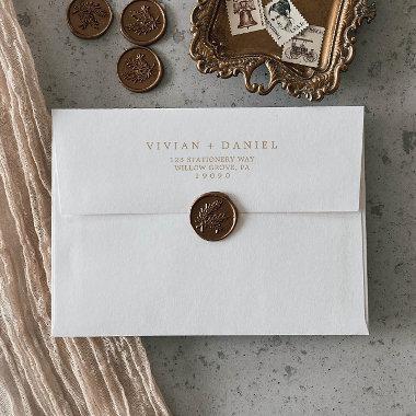 Minimalist Gold Typography Wedding Invitations Envelope