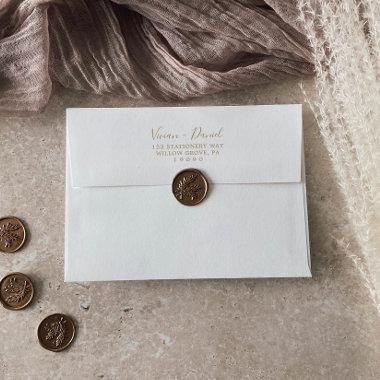 Minimalist Gold Wedding Invitations Envelope