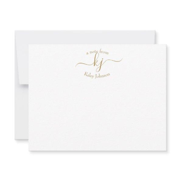 Minimalist Gold White 2 Monogram Initial Note