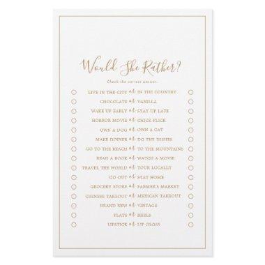 Minimalist Gold Would She Rather Game Flyer