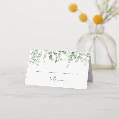 Minimalist Green Eucalyptus Wedding Place Invitations