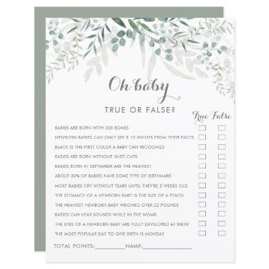 Minimalist Greenery Eucalyptus Oh Baby Shower Game