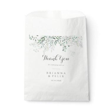 Minimalist Greenery Eucalyptus Thank You Wedding Favor Bag