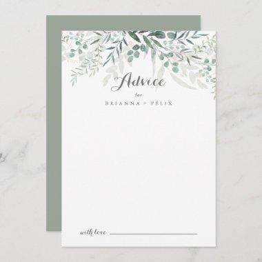 Minimalist Greenery Eucalyptus Wedding Advice Card