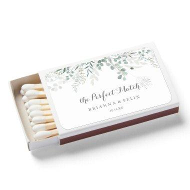 Minimalist Greenery Eucalyptus Wedding Favor Matchboxes