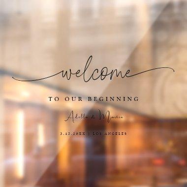 Minimalist Greenery Rustic Wedding Welcome Sign