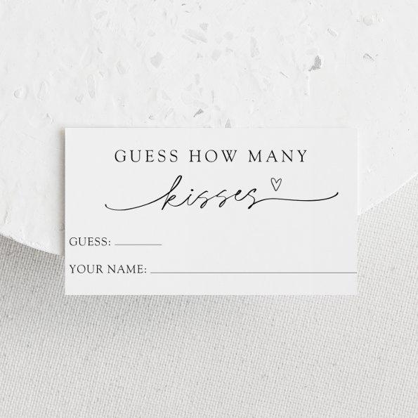 Minimalist Guess How Many Kisses Game Invitations