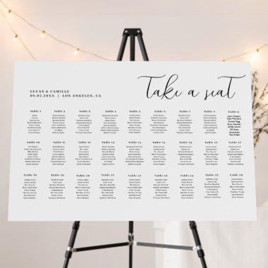 Minimalist Handscript seating charts Foam Board