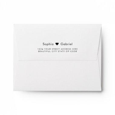 Minimalist Heart Wedding Invitations Envelope