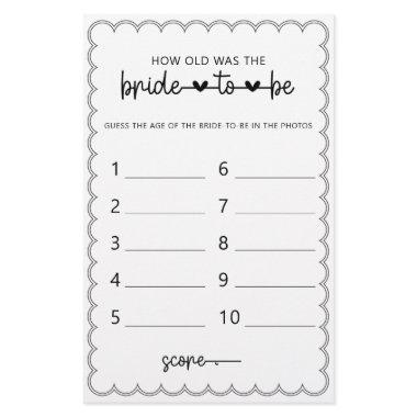 Minimalist How old was the bride shower game flyer