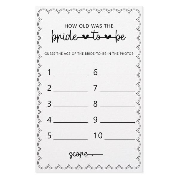 Minimalist How old was the bride shower game flyer