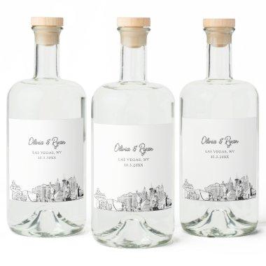 Minimalist Las Vegas Wedding Custom Liquor Bottle Label