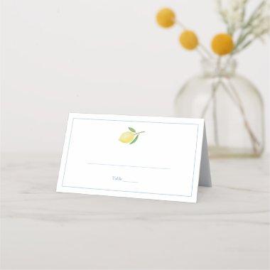 Minimalist Lemons Seersucker Stripes Bridal Shower Place Invitations