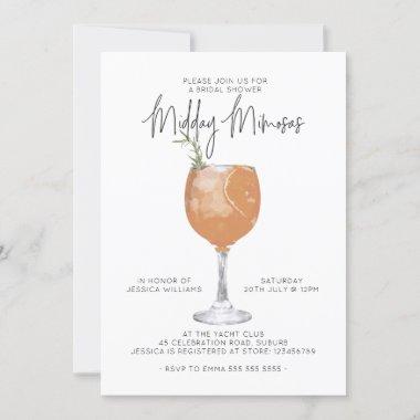 Minimalist Mimosas Cocktail Bridal Shower Invitat Invitations