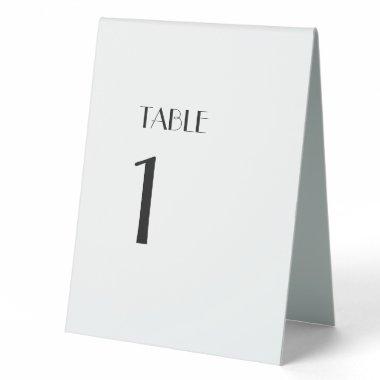 Minimalist Modern Art Deco Table Number Tent Sign