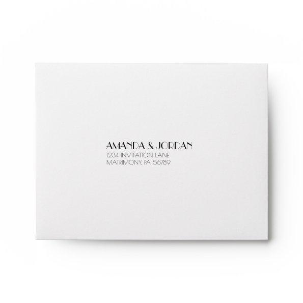 Minimalist Modern Art Deco Wedding RSVP Envelope