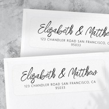 Minimalist Modern Chic Wedding Return Address Label