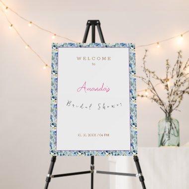 Minimalist Modern Cute  Blue Floral Foam Board