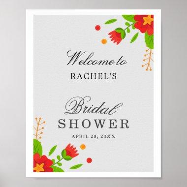 Minimalist Modern Floral Bridal Shower Sign