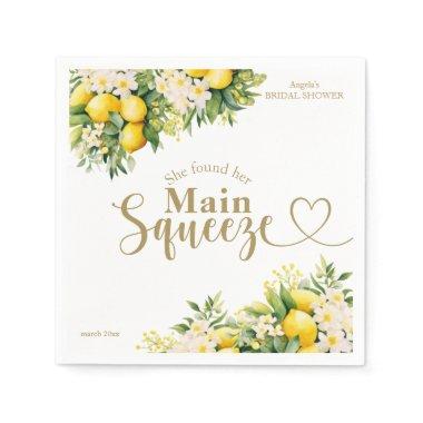 Minimalist Modern Main Squeeze Bridal Shower Napkins