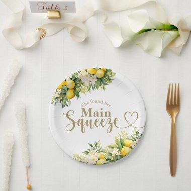 Minimalist Modern Main Squeeze Bridal Shower Paper Plates