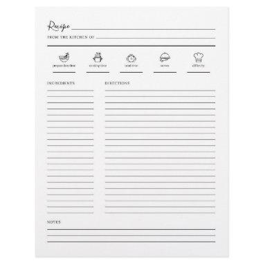 Minimalist Modern Recipe Sheet Cookbook Page