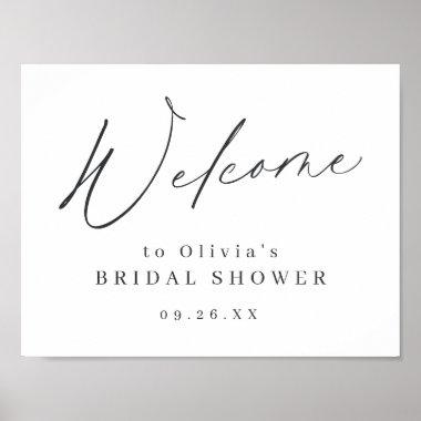 Minimalist modern script bridal shower welcome poster