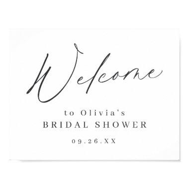 Minimalist modern script bridal shower welcome poster