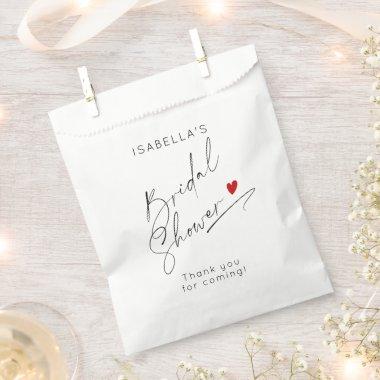 Minimalist modern script heart  Favor Bag