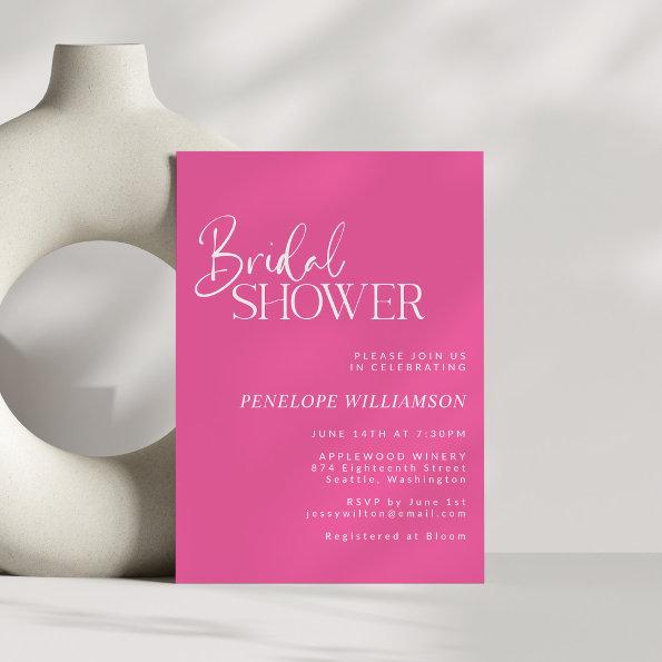 Minimalist Modern Script Hot Pink