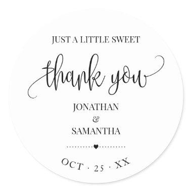 Minimalist modern wedding thank you favor classic round sticker