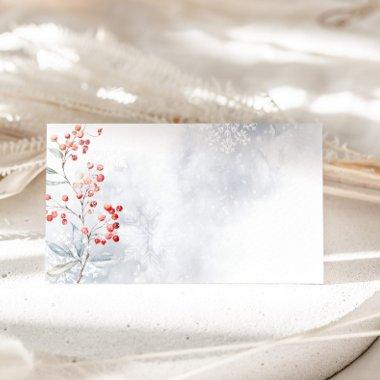 Minimalist modern winter snow berries place