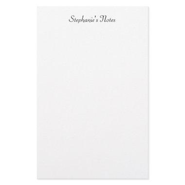 Minimalist Monogram Name Custom Color Black White Stationery