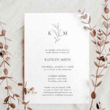 Minimalist Monogram Olive Leaf