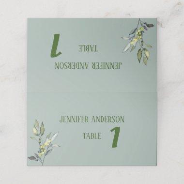 Minimalist Olive Branch Wedding Table Cards