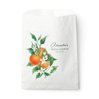 Minimalist Orange Fruit Botanical Bridal Shower Favor Bag