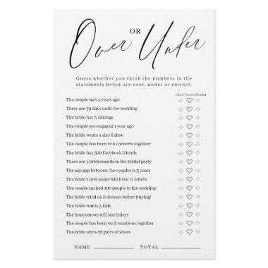 Minimalist Over or Under  game