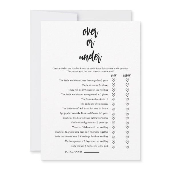 Minimalist Over or Under  Game