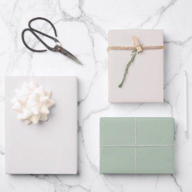 Minimalist Pastel Solid Color Sage Green Theme Wrapping Paper Sheets