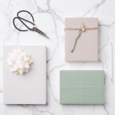 Minimalist Pastel Solid Color Sage Green Theme Wrapping Paper Sheets