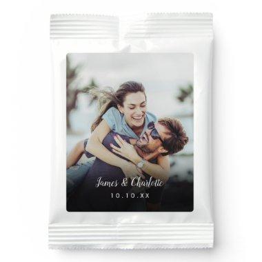 Minimalist Personalized Photo Script Name Date Hot Chocolate Drink Mix