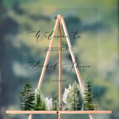 Minimalist pine tree forest  Welcome Acrylic Sign