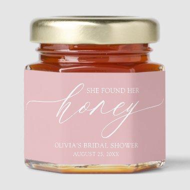 Minimalist Pink She Found Her Honey  Honey Jar Favors