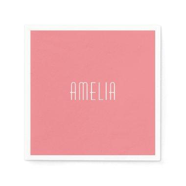 Minimalist Professional Plain Simple Name Napkins